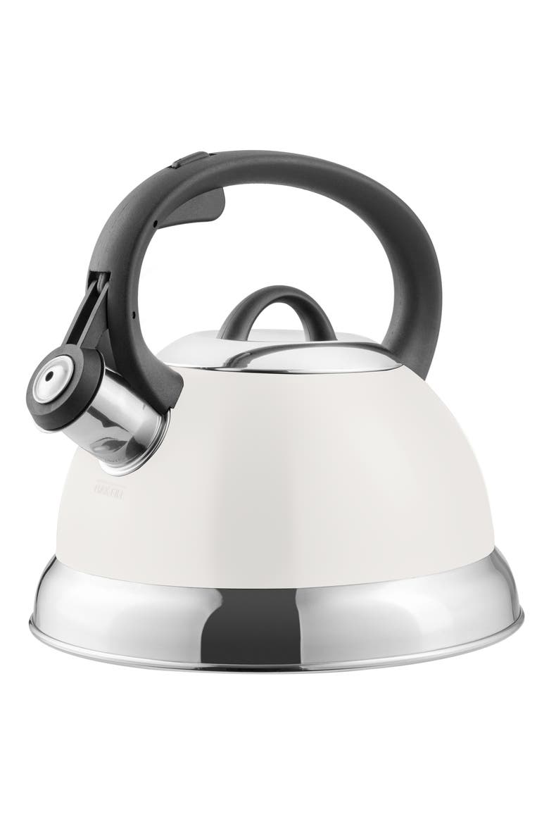 Flintshire 1.75 Quart Whistling Tea Kettle, Main, color, White