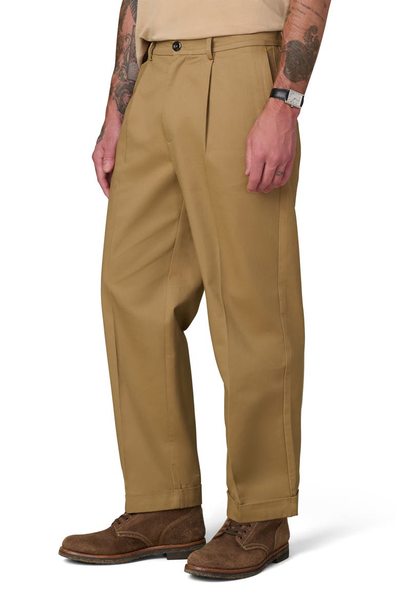 Pleated Wide Leg Chinos, Alternate, color, BRITISH KHAKI