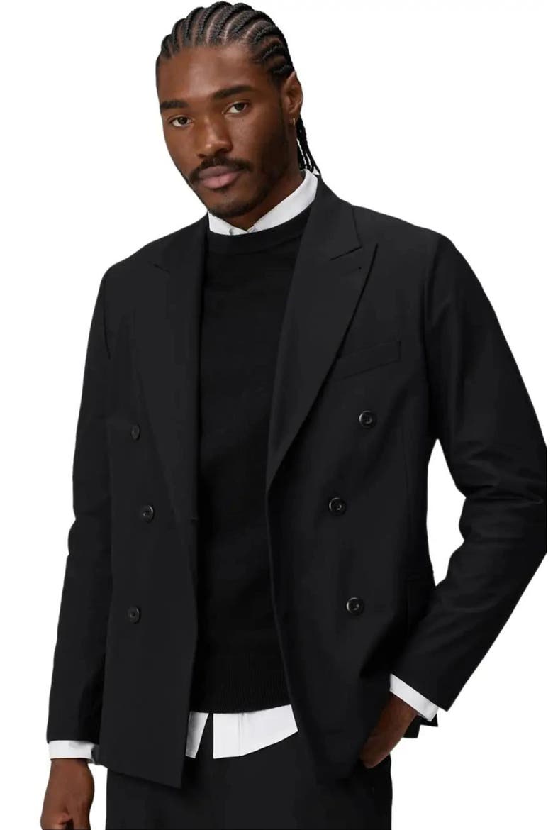 The Don Double Breasted Blazer, Main, color, Black