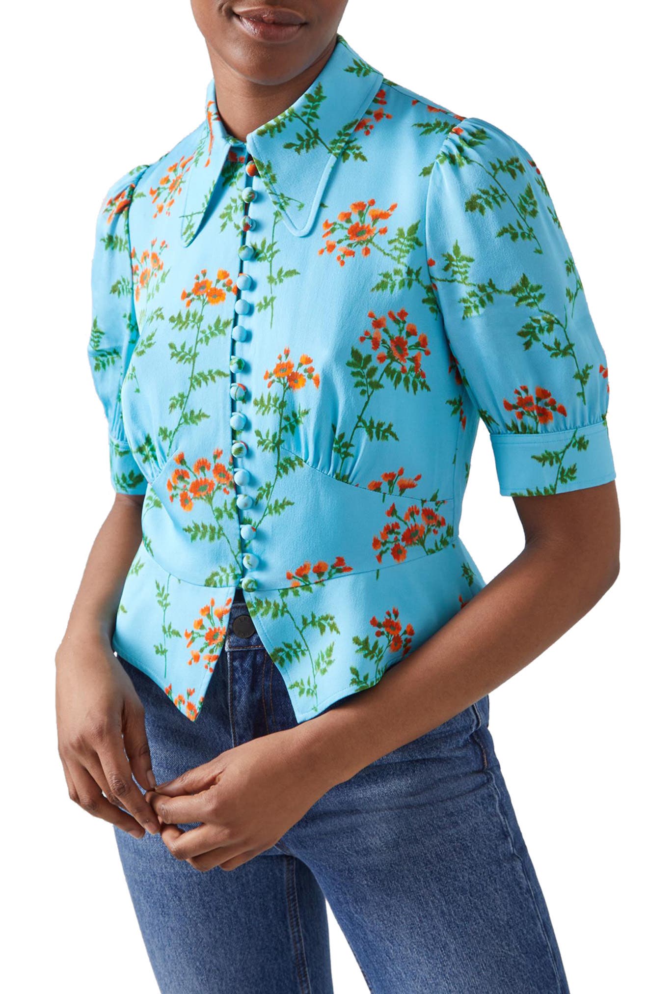 Esme Norse Floral Peplum Shirt
