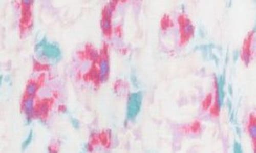 Bobeau Dolman Sleeve Piqué T-shirt In Lavender/teal Floral