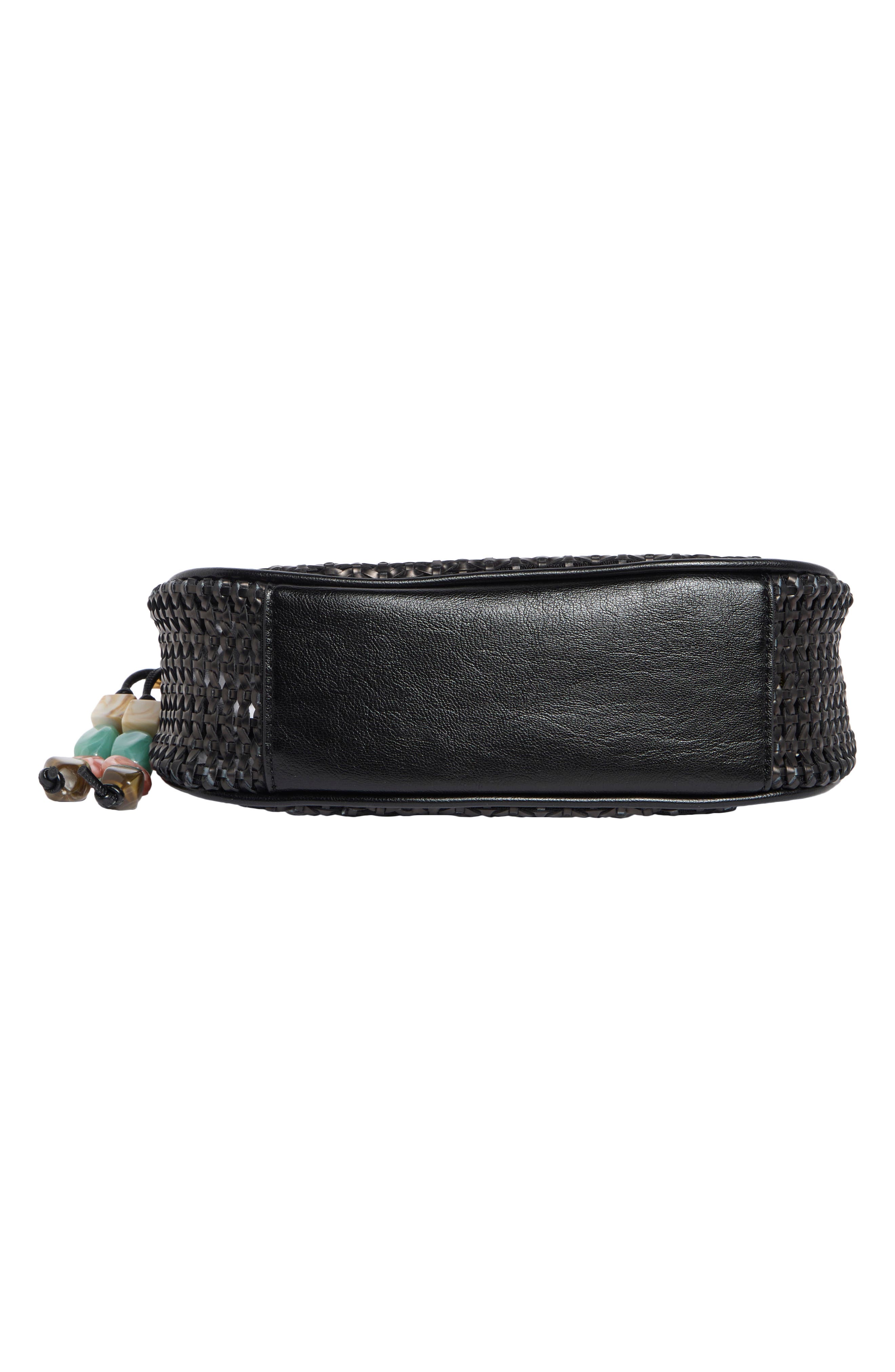 Steve Madden Mila Shoulder Bag, Alternate, color, Black Woven Pu