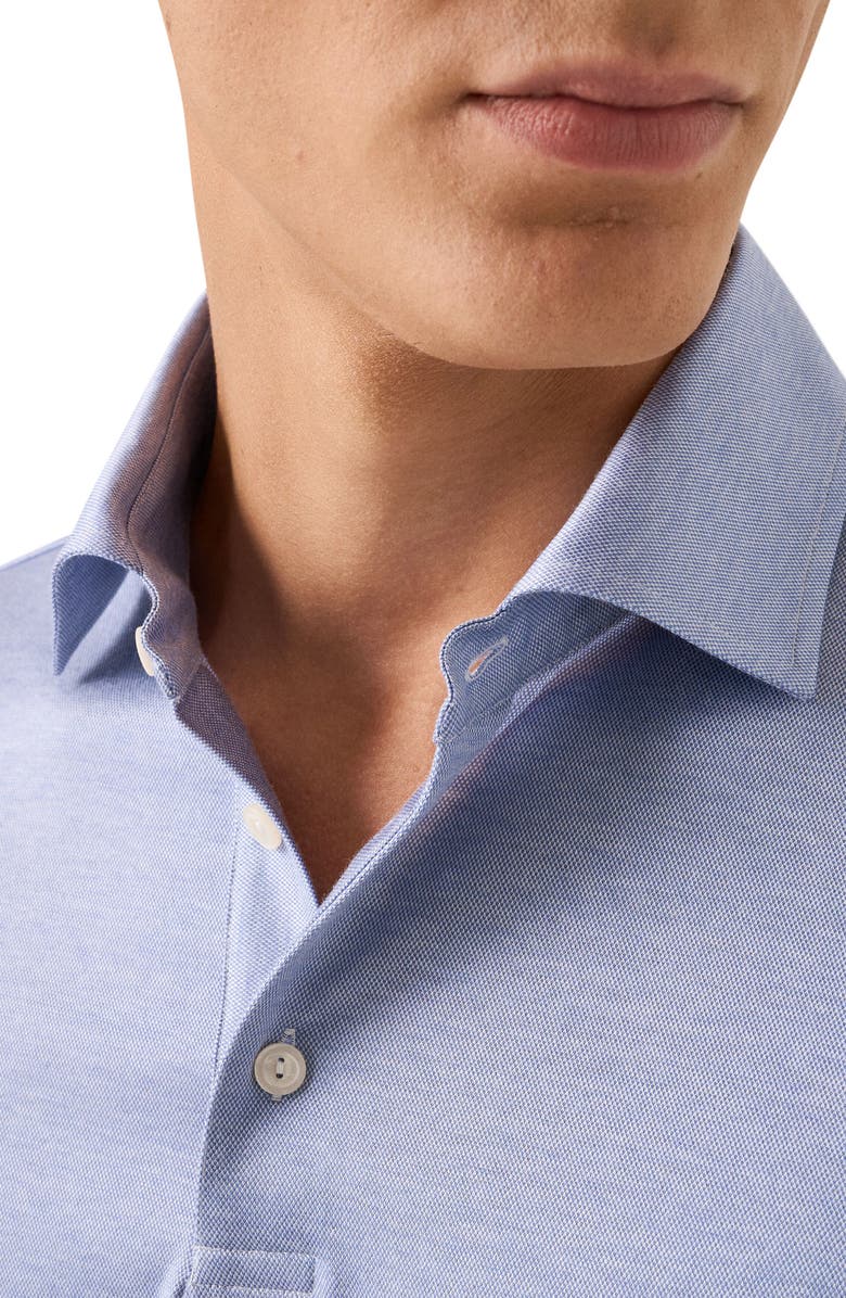 Eton Filo Di Scozia Jacquard Polo, Alternate, color, Medium Blue