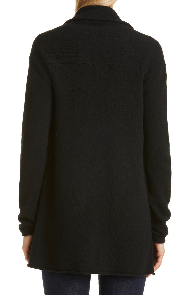 Cristina Open Front Cashmere Cardigan, Alternate, color, BLACK