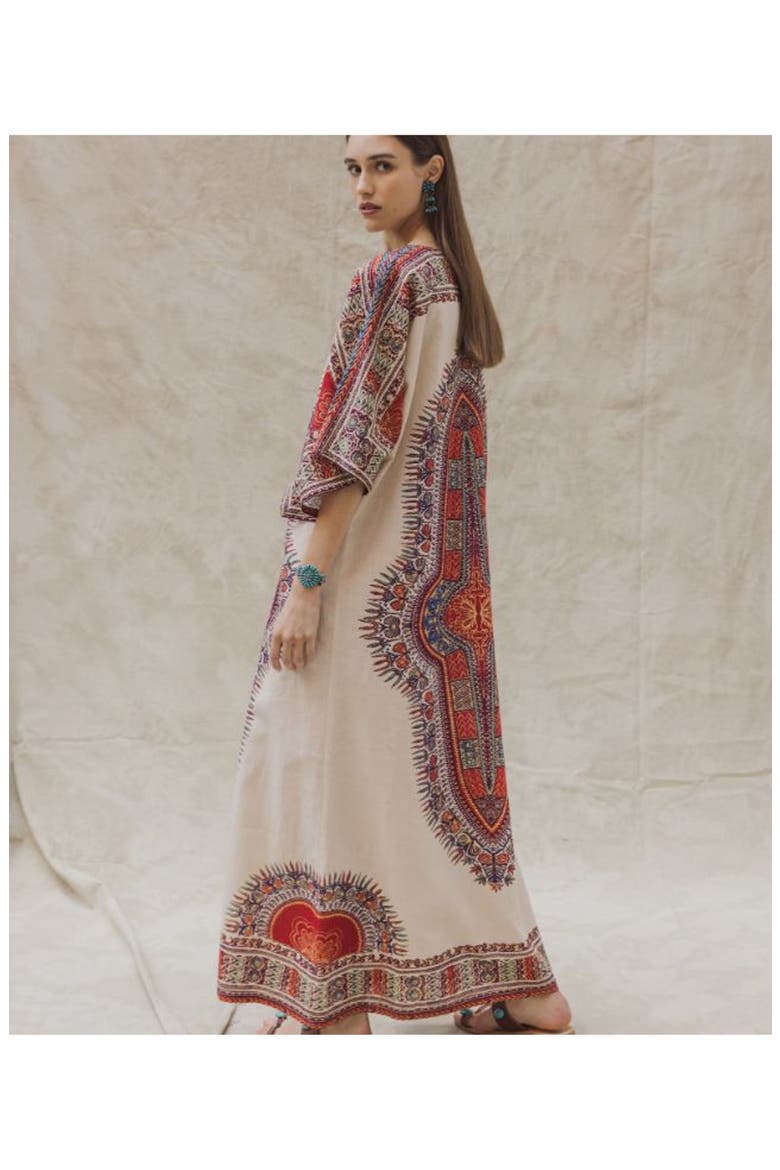 Amira Printed Cotton Dress, Alternate, color, Red