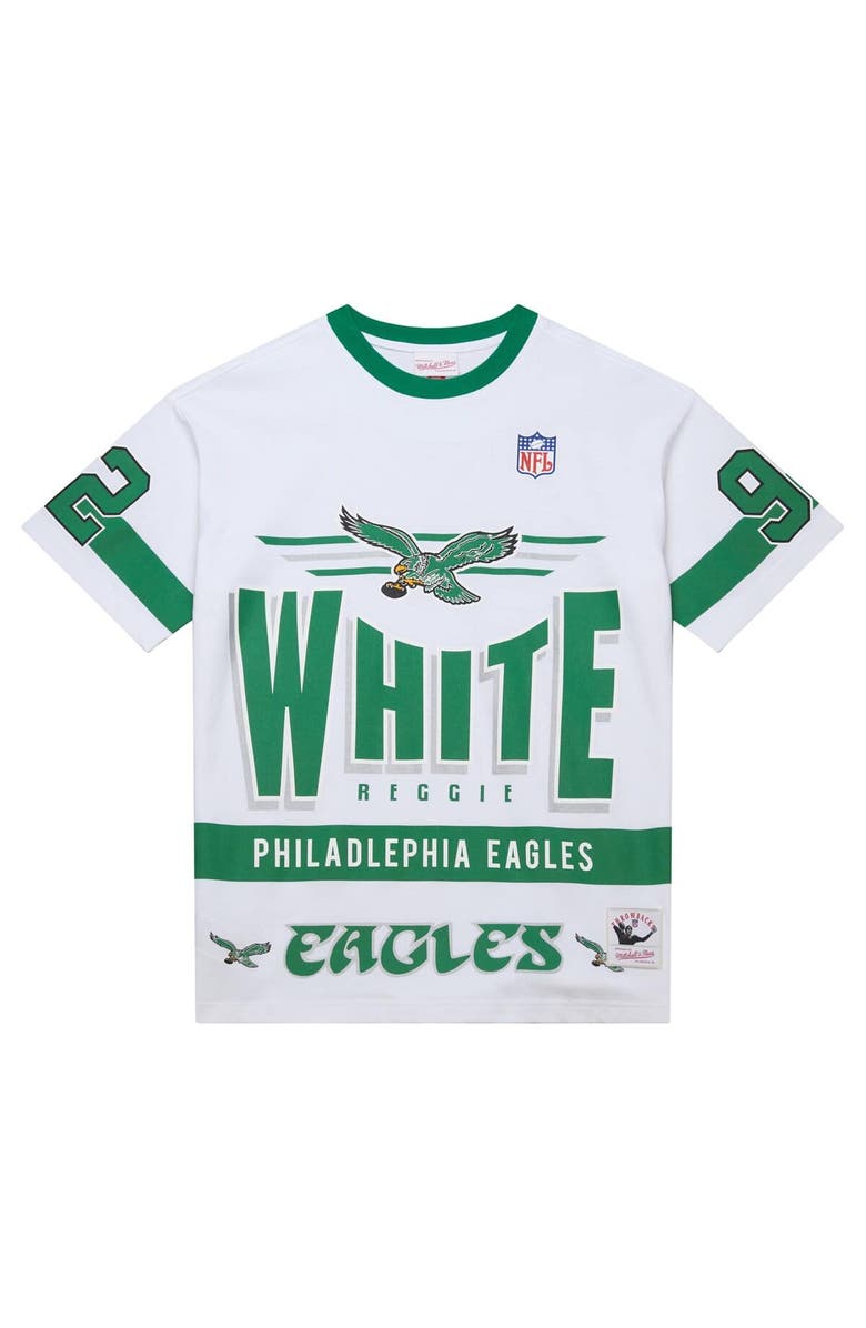Mitchell & Ness Men's Mitchell & Ness Reggie White White Philadelphia Eagles Name & Number Team Origins Vintage Logo T-Shirt, Main, color, White