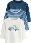 NEXT Kids' Assorted 3-Pack Long Sleeve T-Shirts