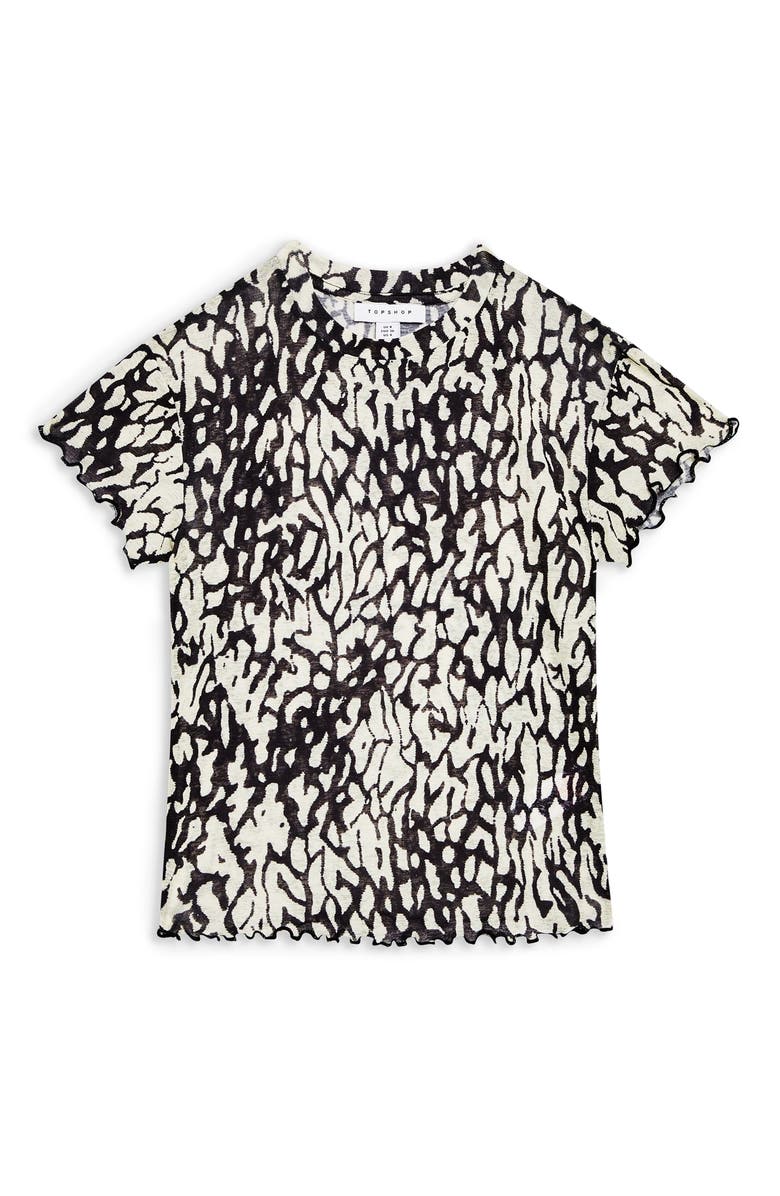 Topshop Splodge Abstract Mesh Top, Alternate, color, 