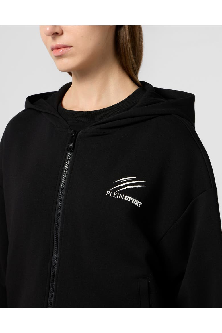 Hoodie Sweatjacket Scratch Women, Alternate, color, black