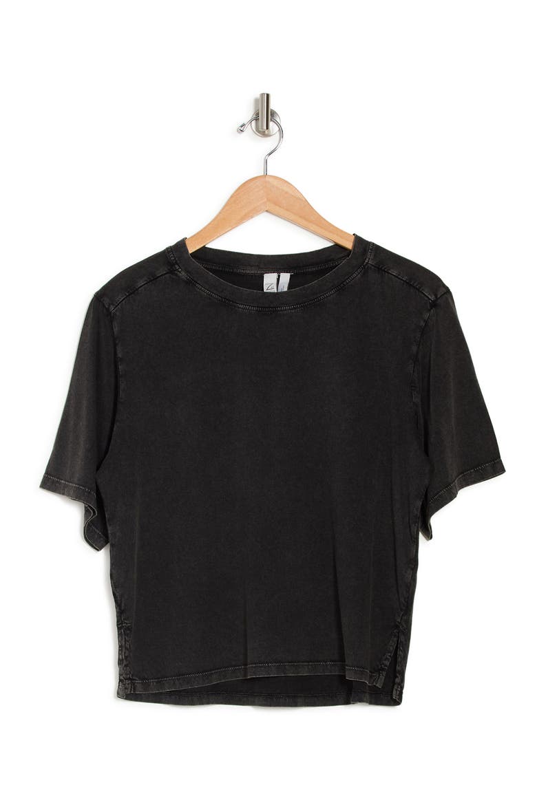 Free Ride Washed T-Shirt, Alternate, color, BLACK