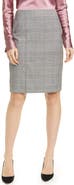 BOSS Modern Check Virgin Wool Pencil Skirt
