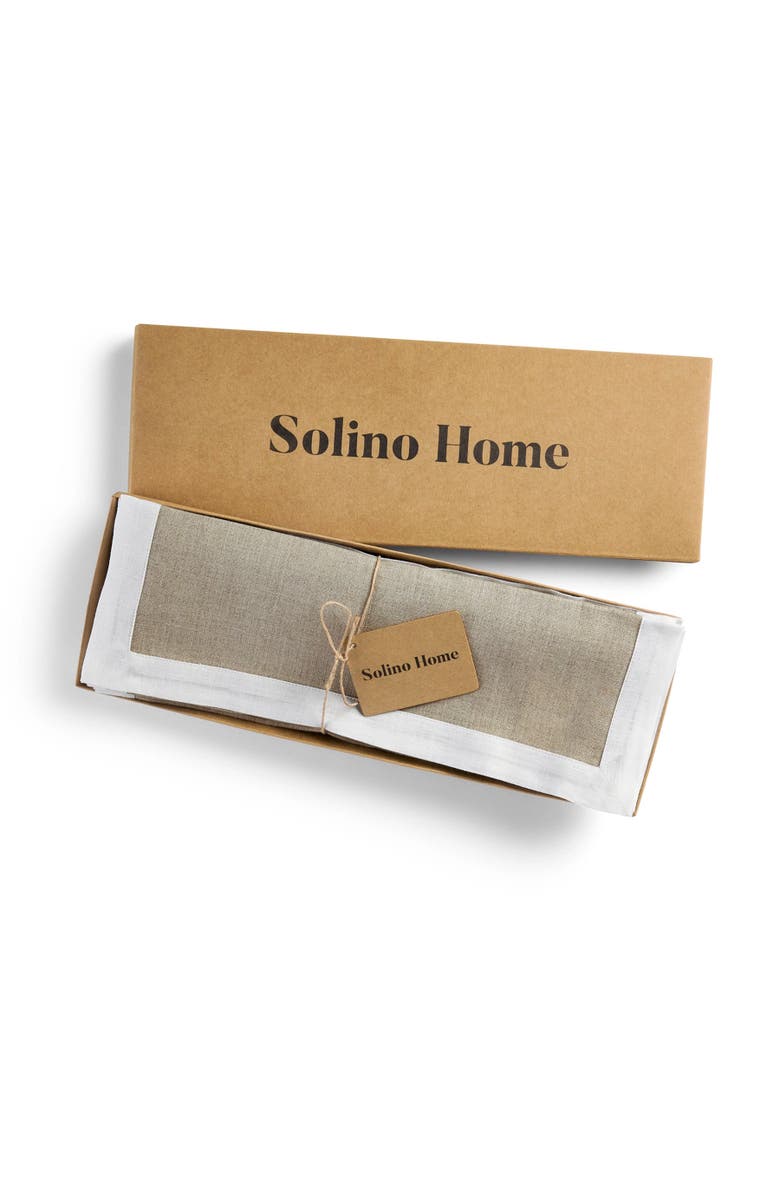 Solino Home Linen Placemats - Classic, 14" x 19", Alternate, color, White And Natural