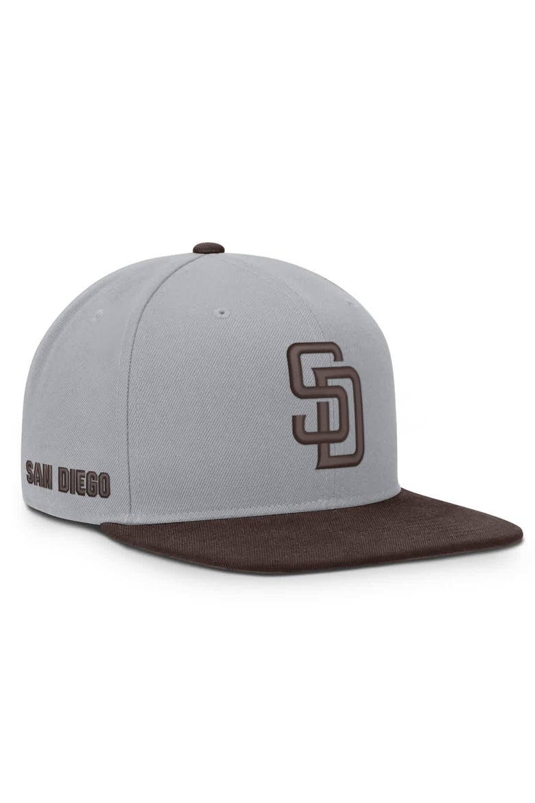 Men's Nike Gray/Brown San Diego Padres Primetime Pro Dri-FIT Snapback Hat, Main, color, Gray