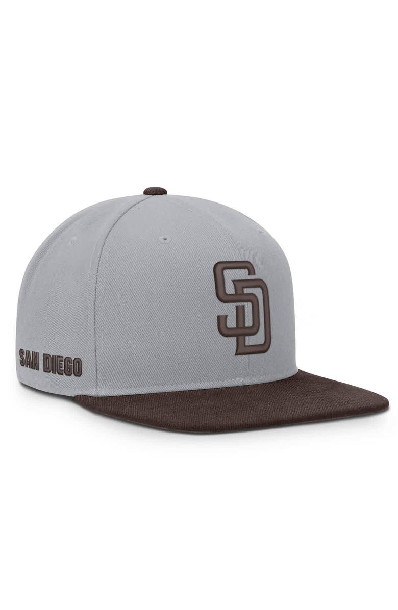 Nike Men's Nike Gray/Brown San Diego Padres Primetime Pro Dri-FIT Snapback Hat, Main, color, Gray