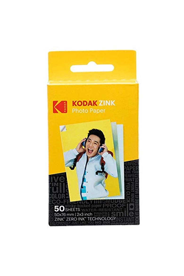 2x3 Zink Photo Paper Kit, 50 Sheets, Alternate, color, White