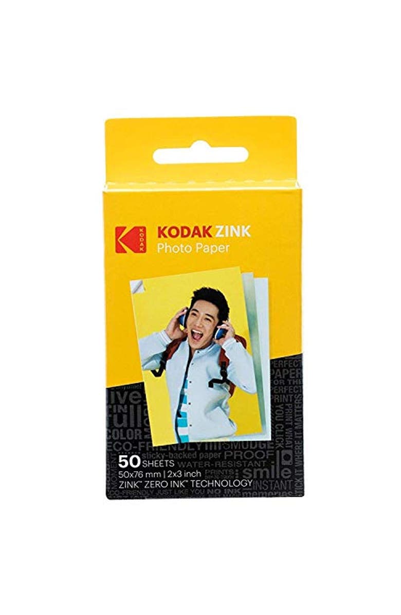 Kodak 2x3 Zink Photo Paper Kit, 50 Sheets, Alternate, color, White