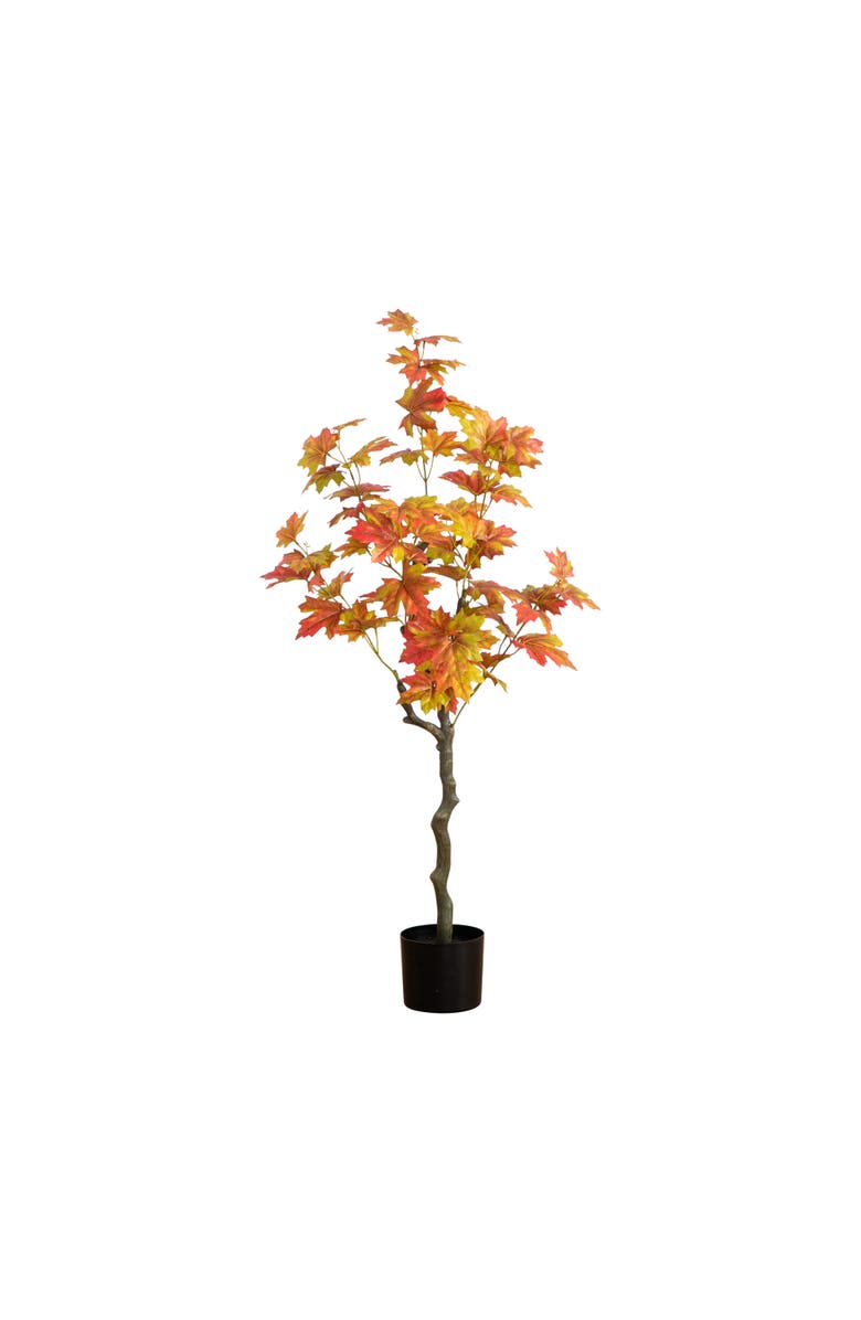 NEARLY NATURAL 4-ft Autumn Maple Artificial Fall Tree, Main, color, Orange