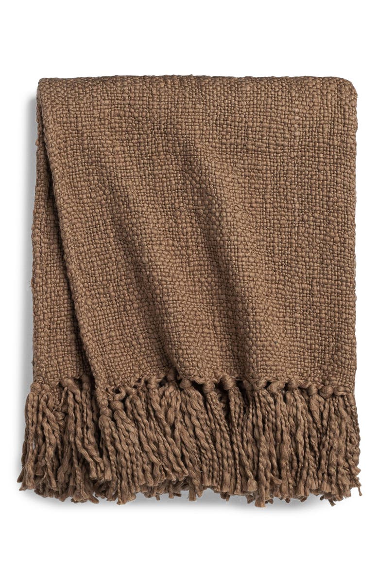 Crane Air Driftwood Weave Throw Blanket, Main, color, Driftwood