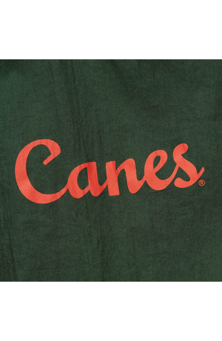 Mitchell & Ness Men's Mitchell & Ness Green Miami Hurricanes Anorak Vintage Logo Half-Zip Hoodie Jacket, Alternate, color, Green