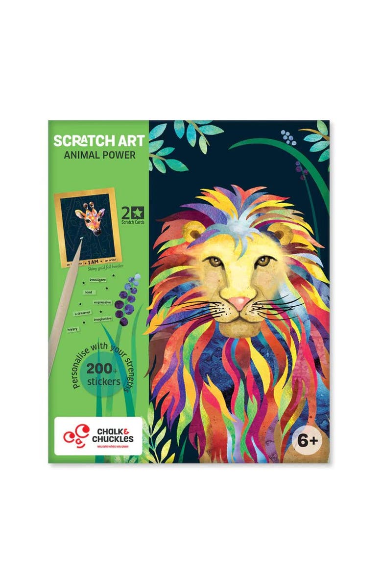 Chalk & Chuckles Scratch Art-Animal Power, Main, color, NO COLOR