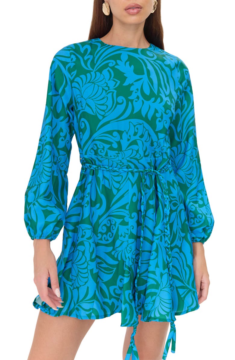 Adelyn Rae Vianka Long Sleeve Fit & Flare Minidress, Alternate, color,