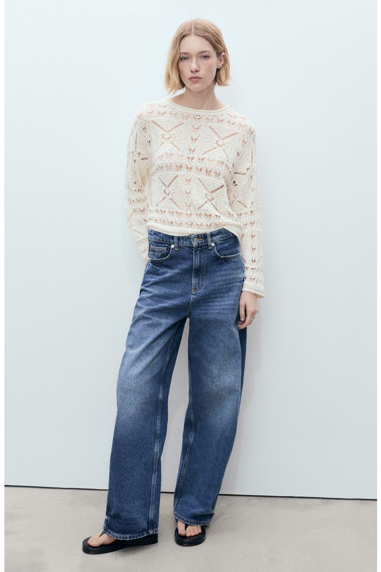 Openwork Sweater, Alternate, color, ECRU