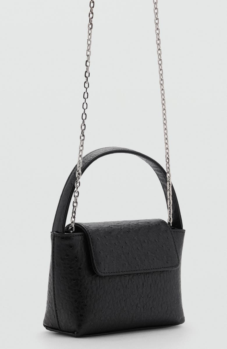 MANGO Croc Embossed Faux Leather Bag, Alternate, color,