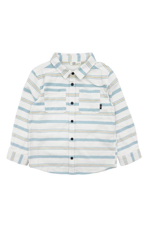 Kids' Sundown Stripe Cotton Flannel Button-Up Shirt (Toddler & Little Kid)