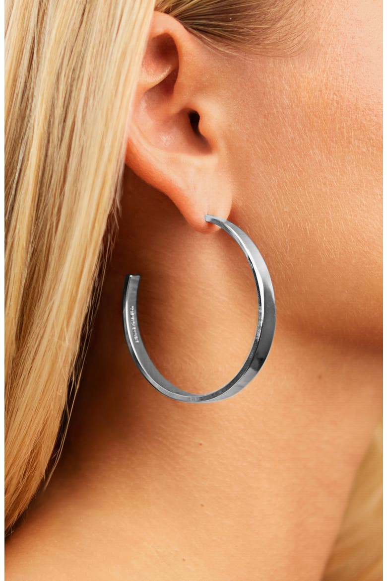 Graduated Hoop Earrings, Alternate, color, SILVER