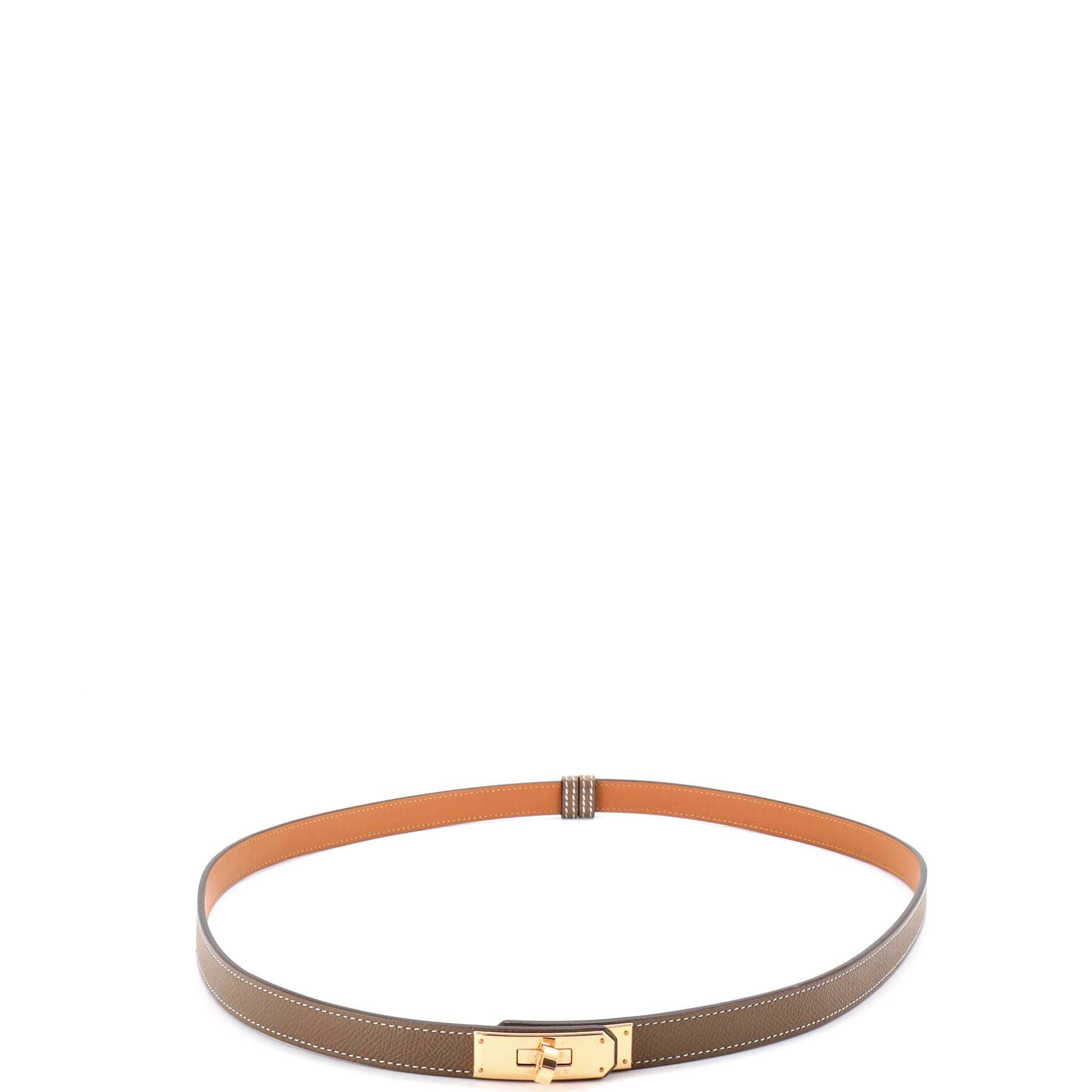 Pre-Owned Hermes Kelly Belt Leather Thin, Alternate, color, Neutral