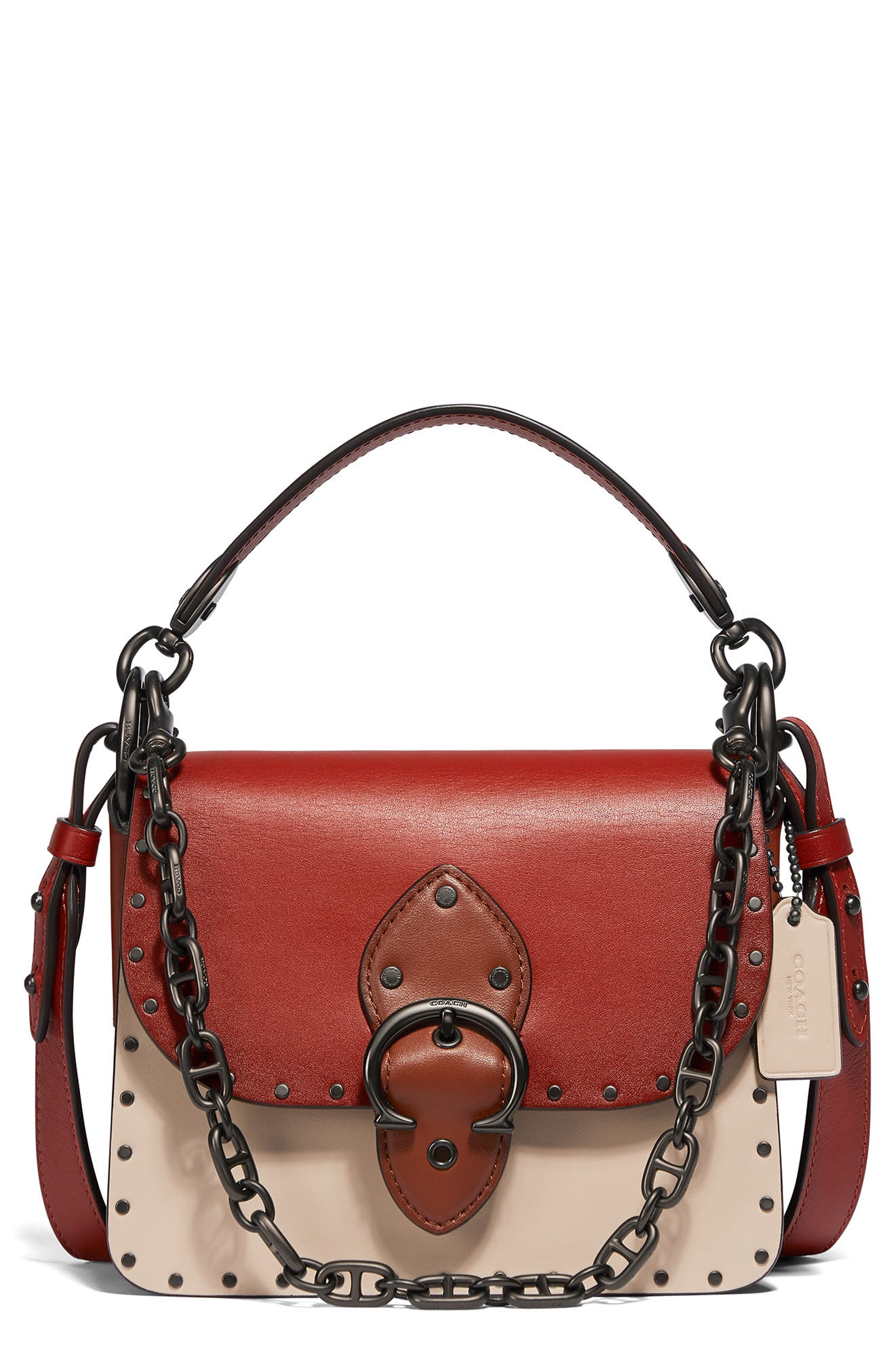 COACH Beat Colorblock Leather Crossbody Bag, Main, color, 