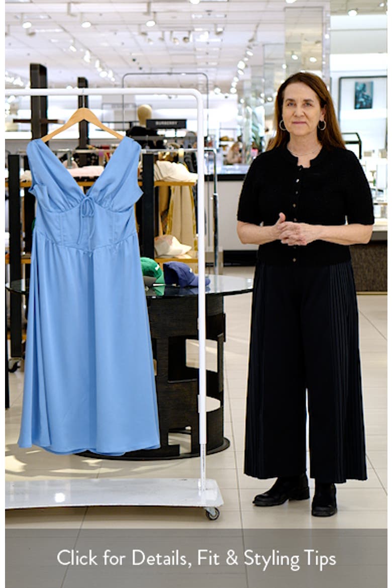 Verena Plunge Neck Satin Dress video