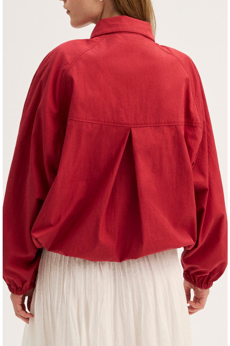 Funnel Neck Windbreaker Jacket, Alternate, color, BARN RED