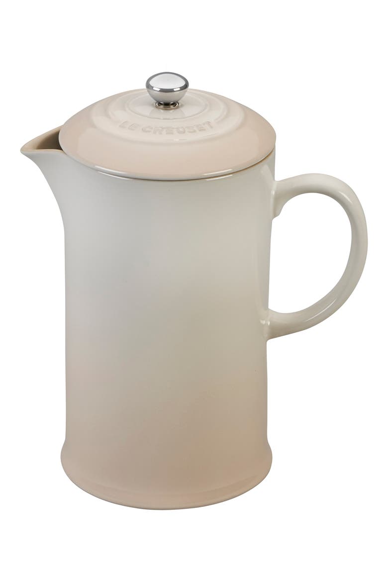 Stoneware French Press, Main, color, MERINGUE