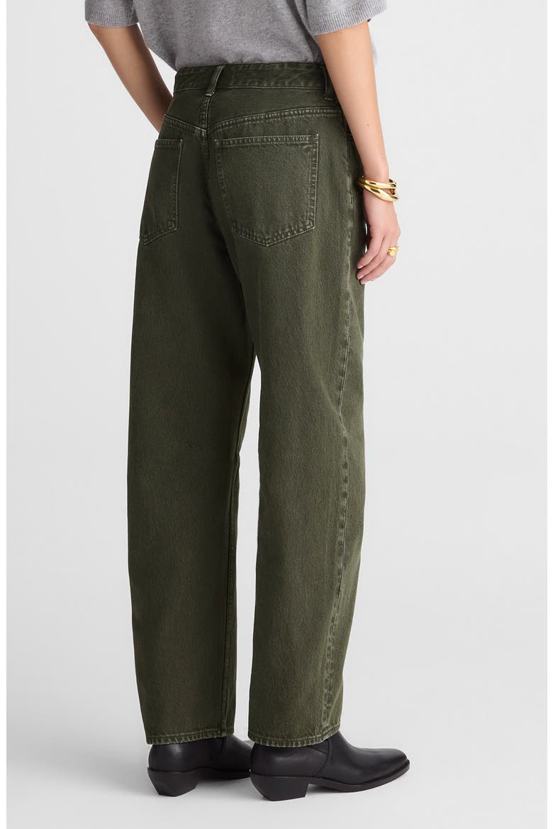 Darted Barrel Leg Jeans, Alternate, color, MOSSY UMBER