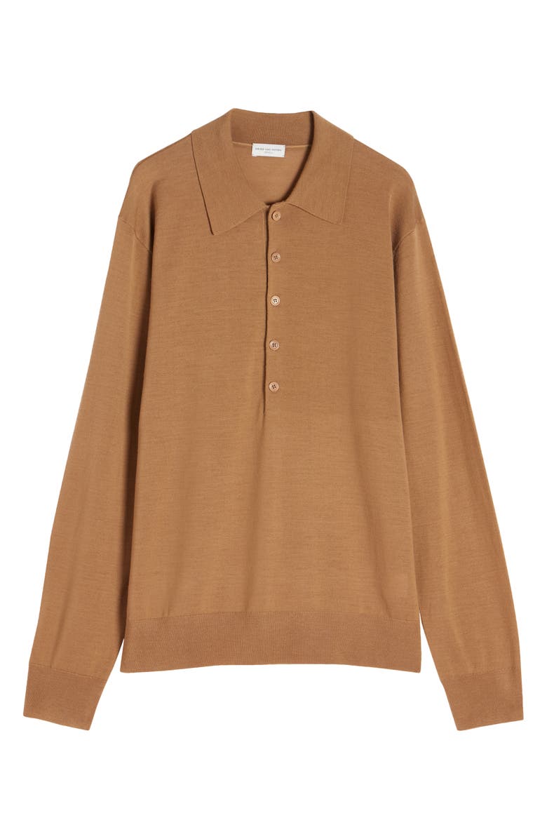 Dries Van Noten Muano Wool Polo Sweater, Alternate, color,