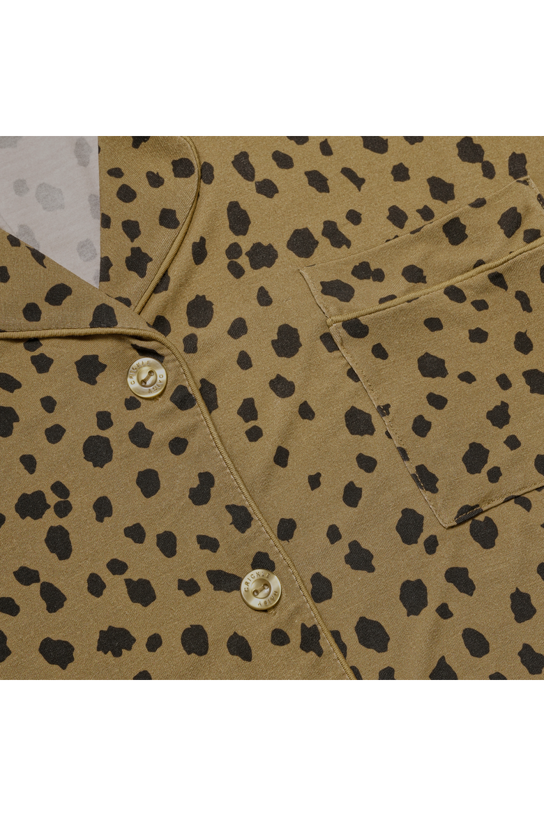 A Leopard Doesn't Change Its Spots Long Pajama Set, Alternate, color, Light Brown, Black