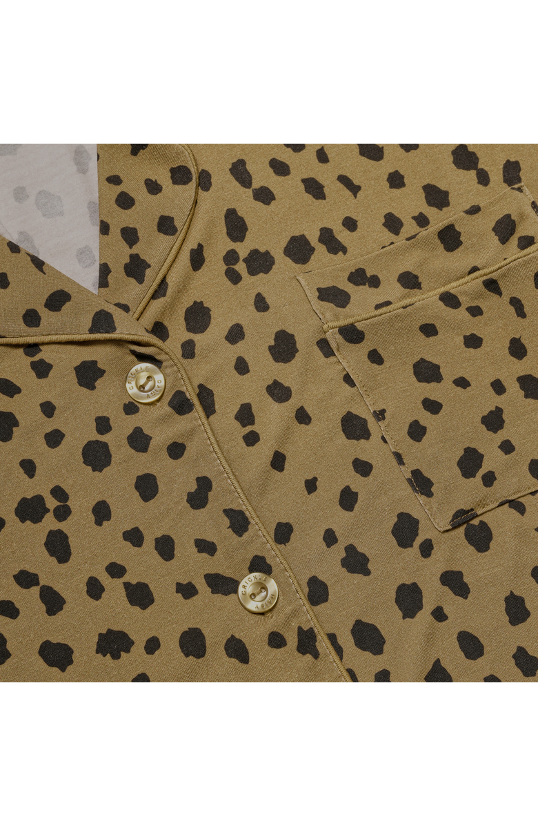 Crickle Daisy A Leopard Doesn't Change Its Spots Long Pajama Set, Alternate, color, Light Brown, Black