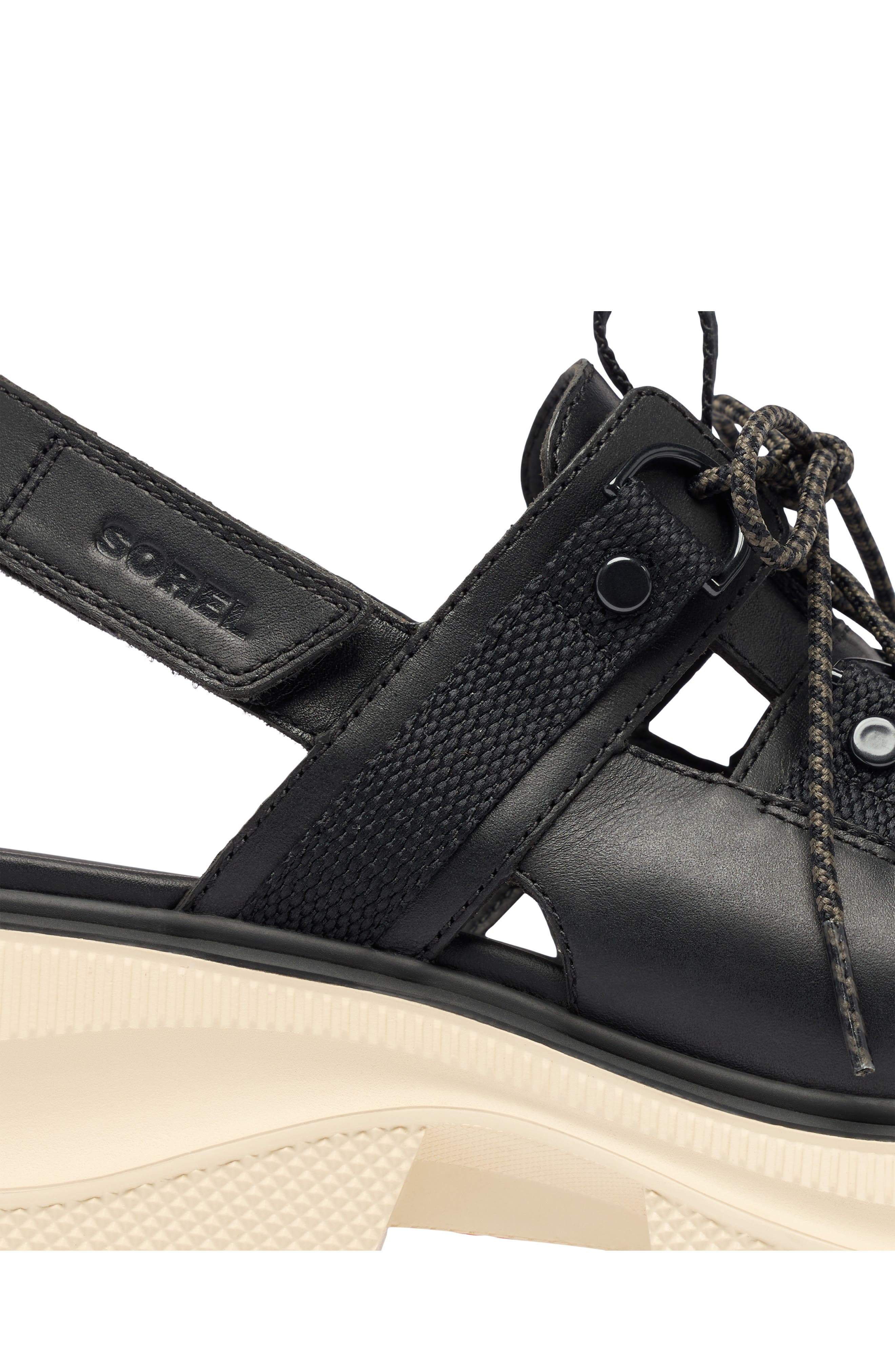 SOREL Rein CB<sup>™</sup> Lace-Up Platform Sandal, Alternate, color, Black/ Bleached Ceramic