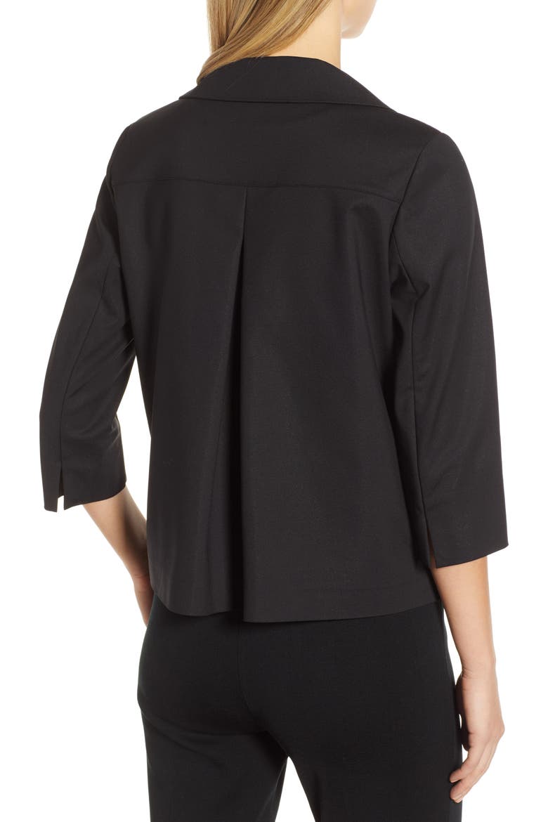 Collared Crop Jacket, Alternate, color, BLACK