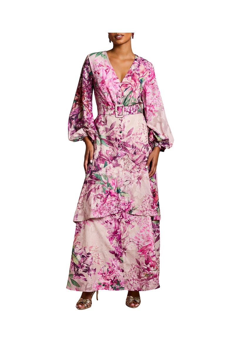 Coast Chiffon Midaxi Dress With Belt, Main, color, Pink