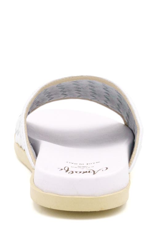 Amalfi By Rangoni Barca Slide Sandal In Bianco Stuoia Dama