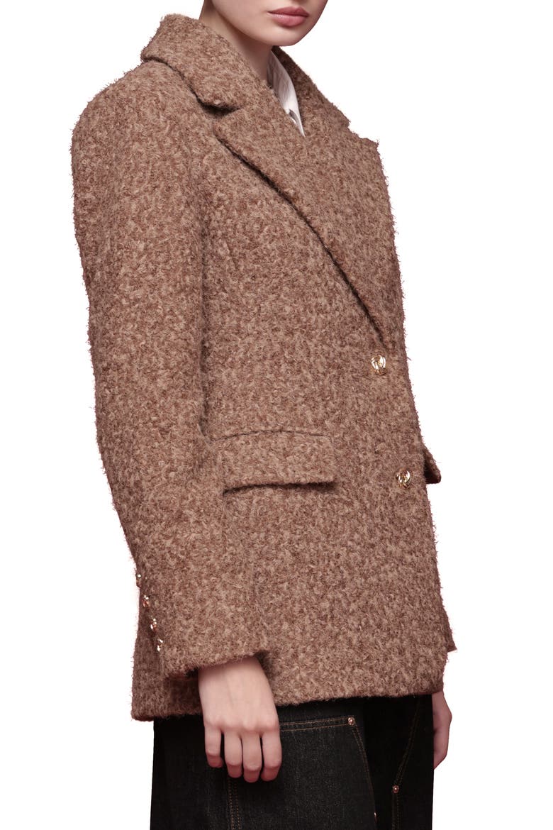 Bouclé Blazer, Alternate, color, CAMEL