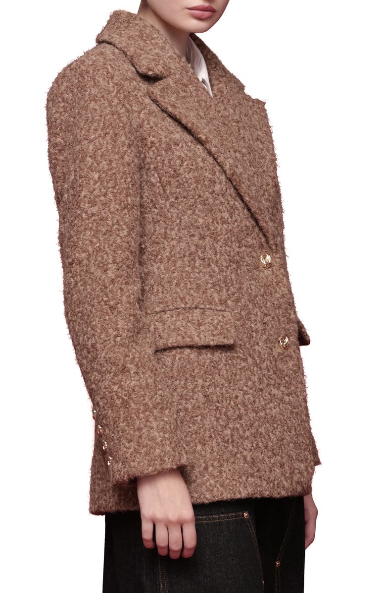 Avec Les Filles Bouclé Blazer, Alternate, color, Camel