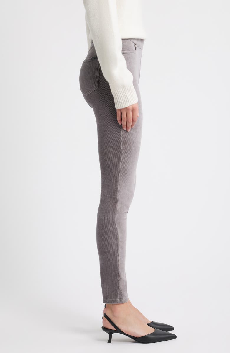 Hue Classic Stretch Corduroy Leggings, Alternate, color, Charcoal