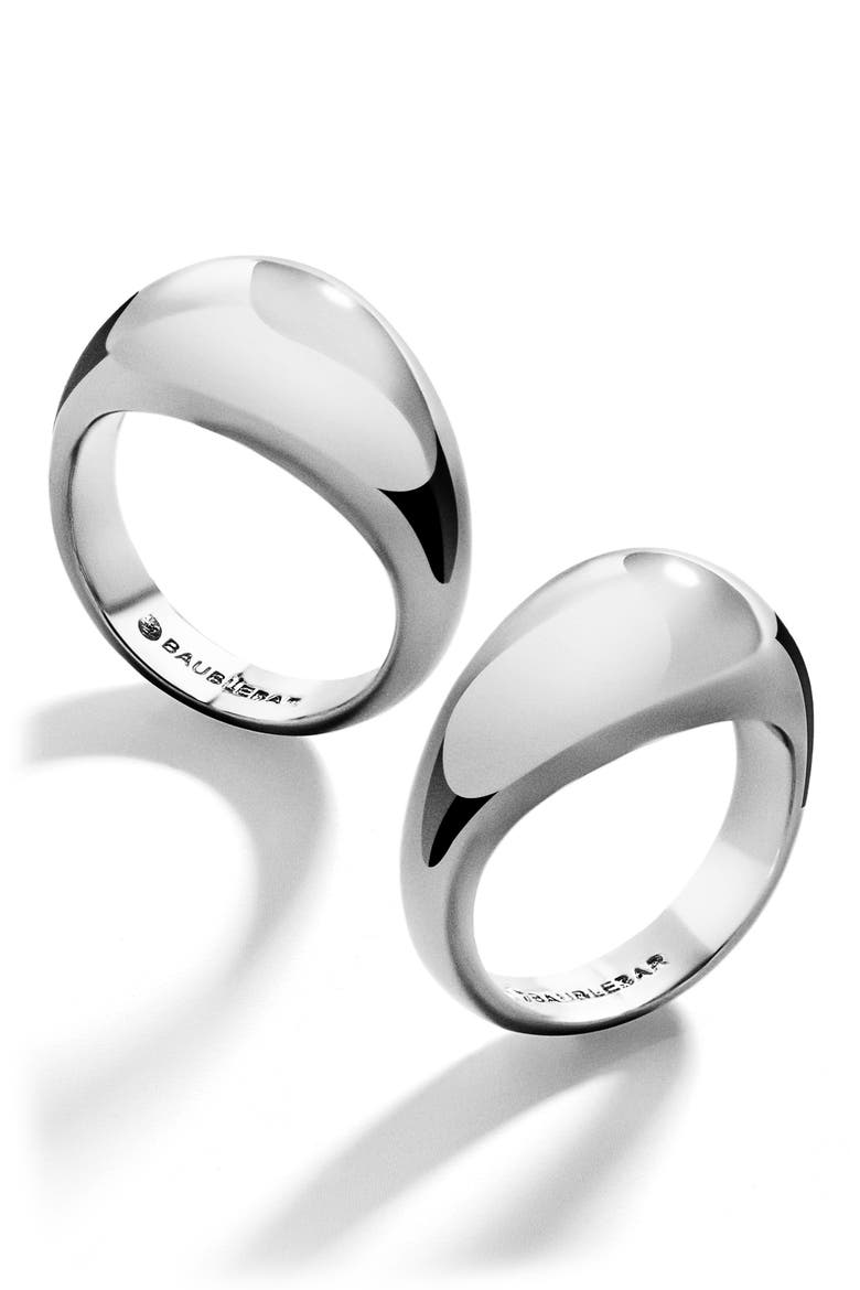 Maro Set of 2 Rings, Main, color, SILVER