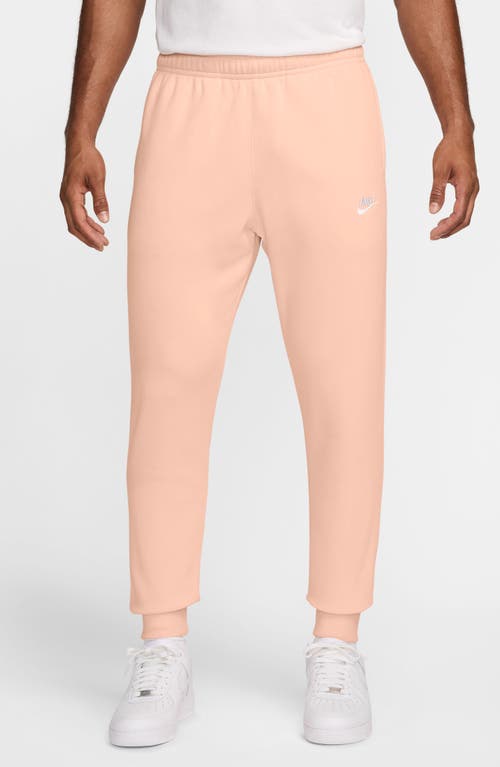 Nike Mens Club Joggers In Washed Coral/white