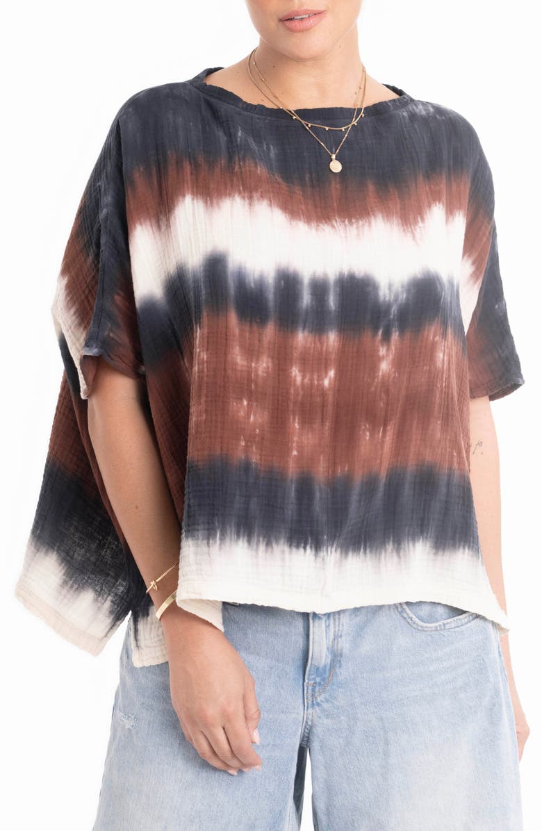 ocean+main Tie Dye Square Gauze Top, Alternate, color, Birch Tie Dye