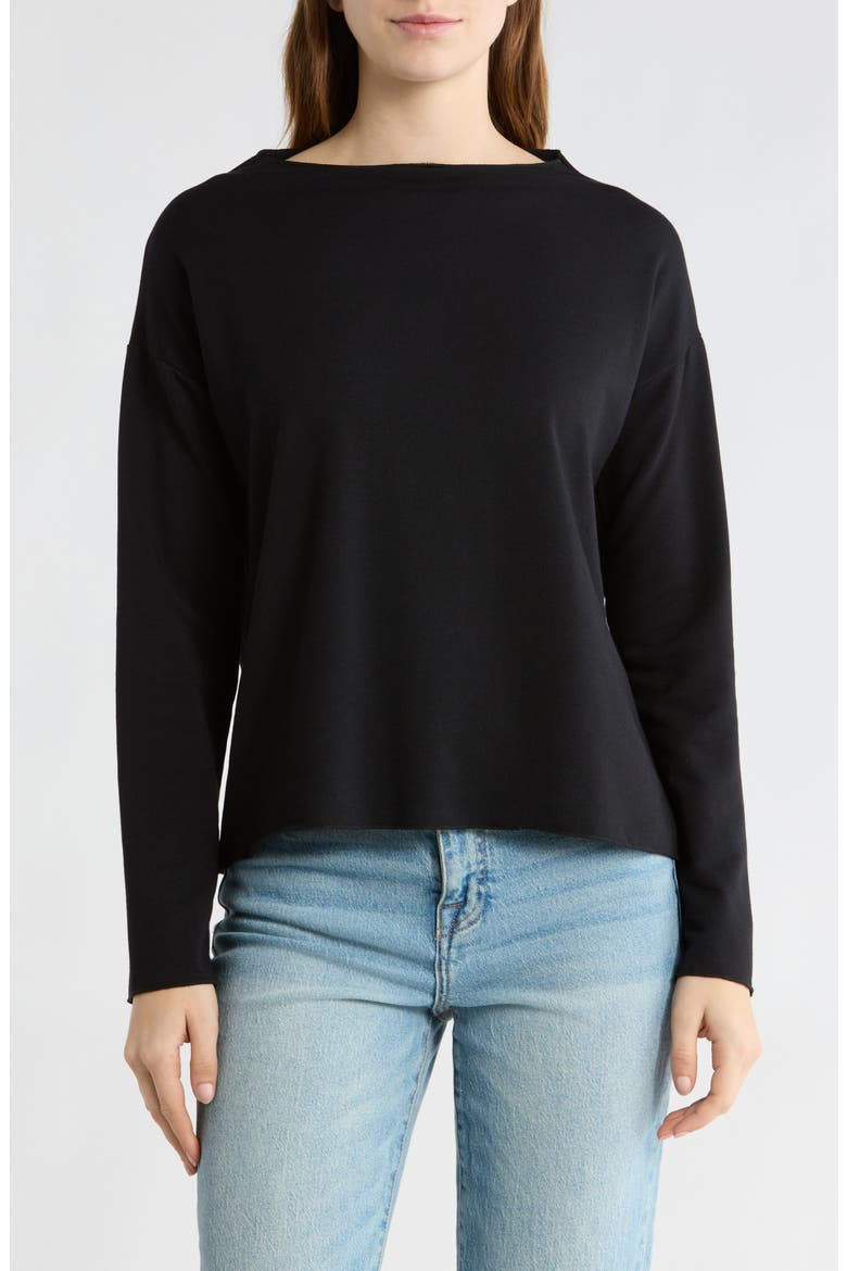 Boat Neck Sweater, Main, color, BLACK