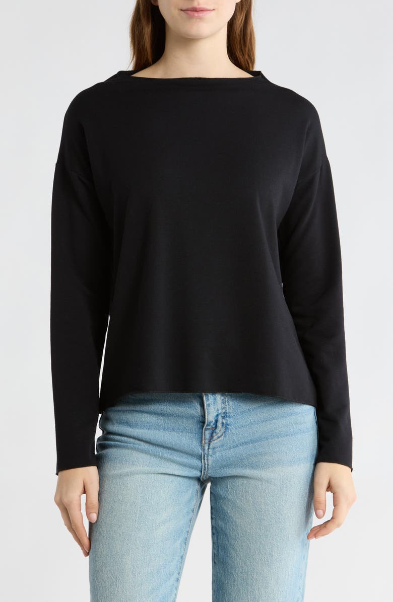 GO COUTURE Boat Neck Sweater, Main, color, Black